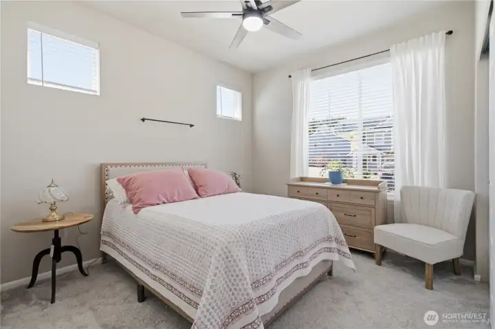 A sweet guest bedroom on the main floor. A sweet guest bedroom on the main floor.
