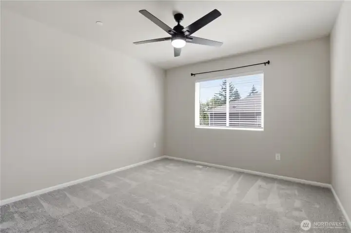 All bedrooms are generous sizes, carpeted with large windows and ceiling fans. All bedrooms are generous sizes, carpeted with large windows and ceiling fans.