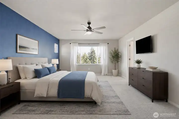 What a restful, dreamy room. The help of virtual staging gives us an idea of the possibilities. What a restful, dreamy room. The help of virtual staging gives us an idea of the possibilities.