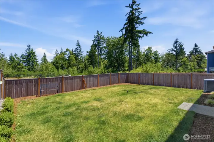 Enjoy the privacy of this fully fenced yard. There are no buildings sites beyond, just beautiful trees. Enjoy the privacy of this fully fenced yard. There are no buildings sites beyond, just beautiful trees.