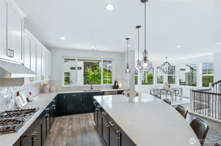 Expansive kitchen with a massive island!