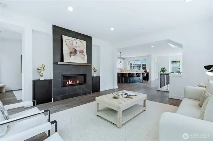 Just behind the fireplace is a tucked away bonus space.