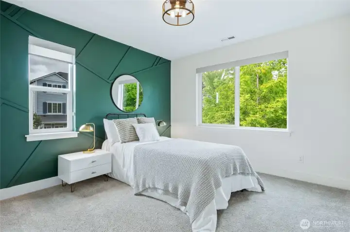 Nice feature wall in the additional bedroom.