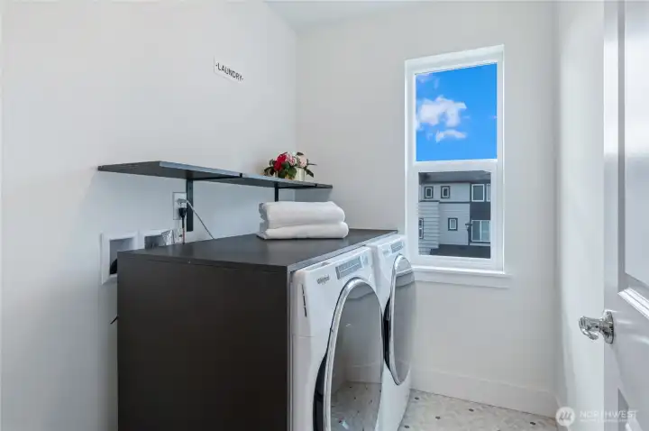 Convenient upper level laundry to save hauling laundry up and down stairs!