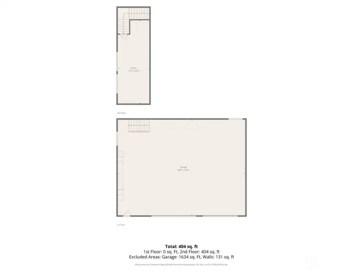 Floor plan of the Pole Barn showing the extra wide stairs up to the large mezzanine