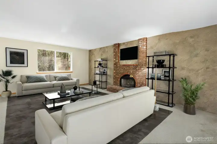 Just to the right of the entry way is the massive formal living room can be used for whatever your needs are. Game Room? Play Room? Craft Room? Office? Or formal living space?