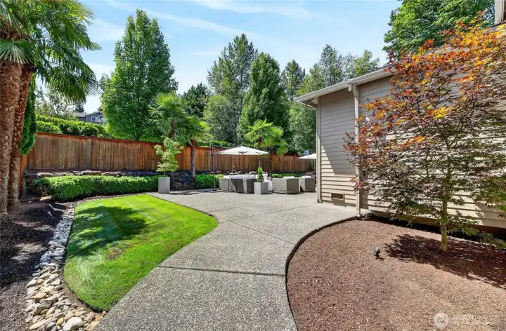 Expansive Backyard w/ exterior lighting, speakers