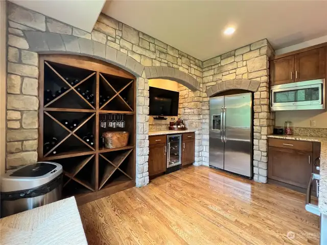 Game room & entertaining kitchen & wine bar.