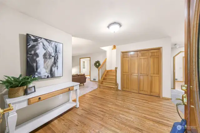 Hardwood floors greet you at the main entrance