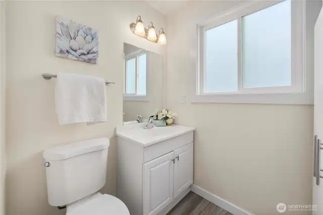 Convenient half bathroom off the bedroom!