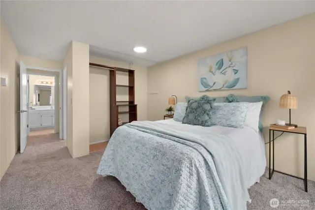 Spacious bedroom #2 with functional built-ins.