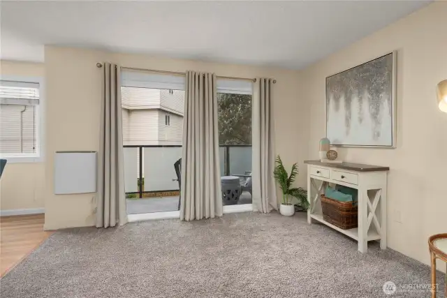 Slider off the spacious living leads to the private patio area!