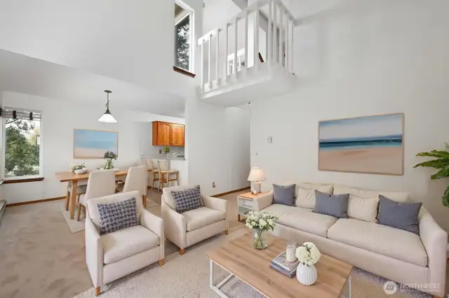 Living room virtually staged