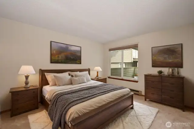 Primary bedroom virtually stated