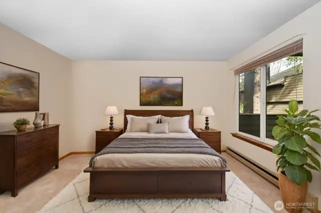 Primary bedroom virtually stated
