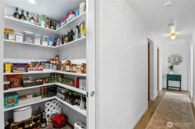 Custom built walk in pantry holds a ton!
