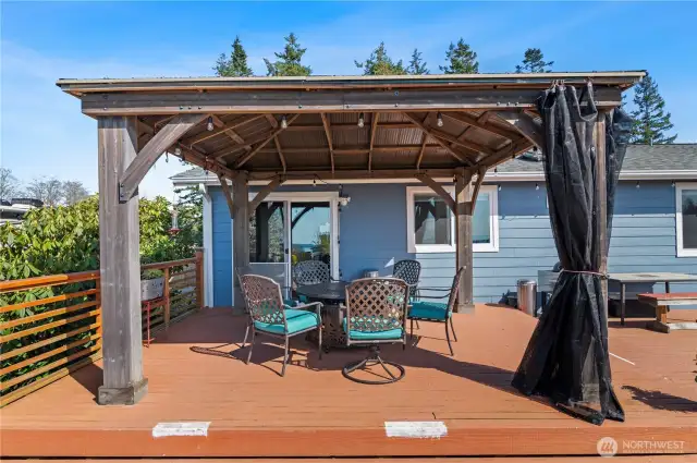 Permanent gazebo cover just off the dining room slider door