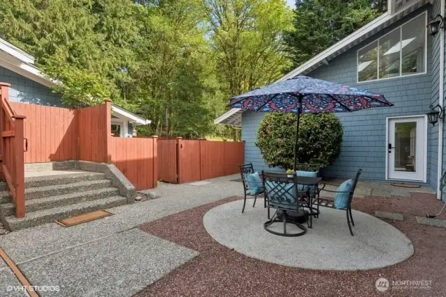 Patio at front of home.