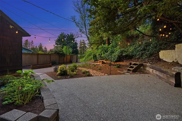 The back patio and garden areas are perfect for hanging out.