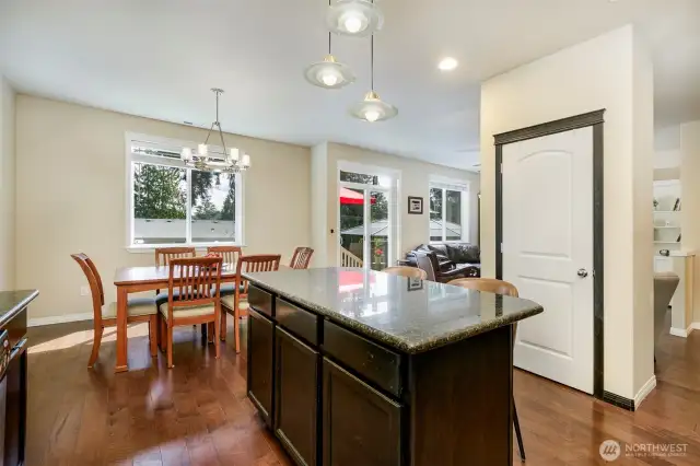 Island, dining room and pantry