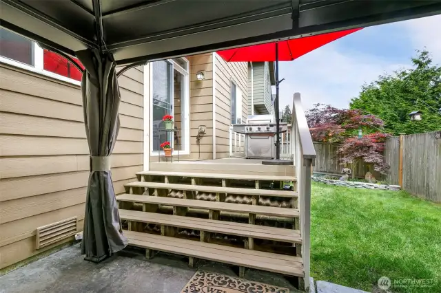 Gazebo, deck and garden