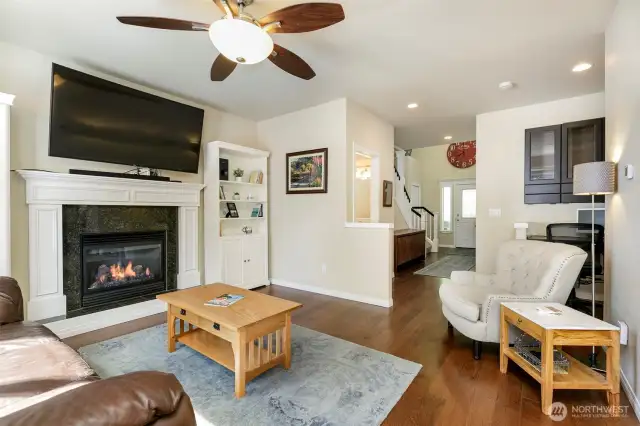 Living Room with view of deck and gazebo