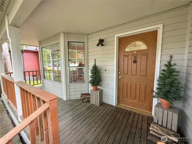 Front covered porch entry