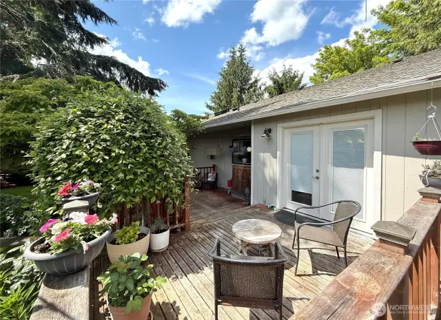 Terraced deck sitting area