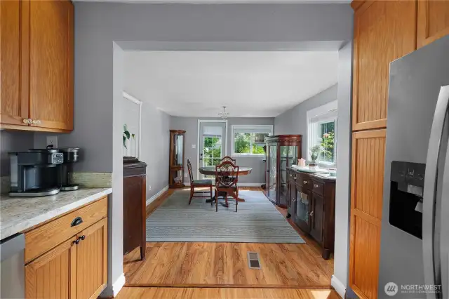 Kitchen opens to Dining