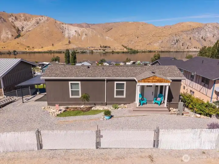 Expansive Views! Aerial view of front of home.
