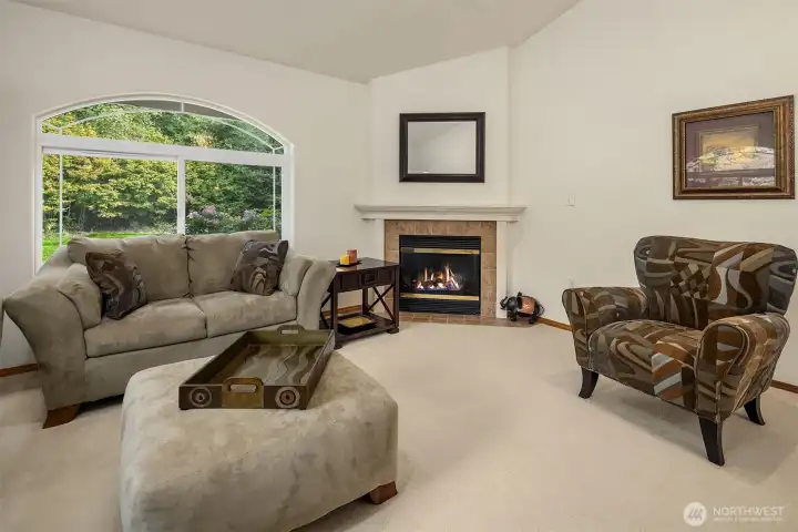 Living Room with cozy fireplace