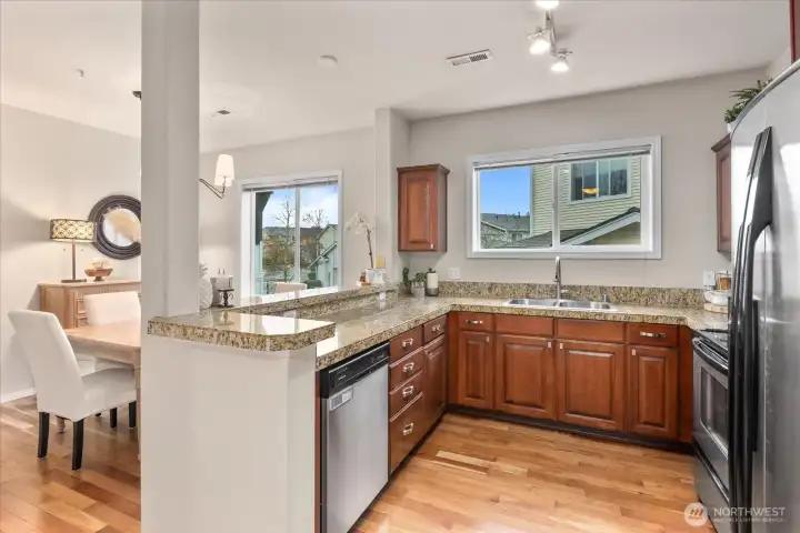 Spacious kitchen with lots of natural light!