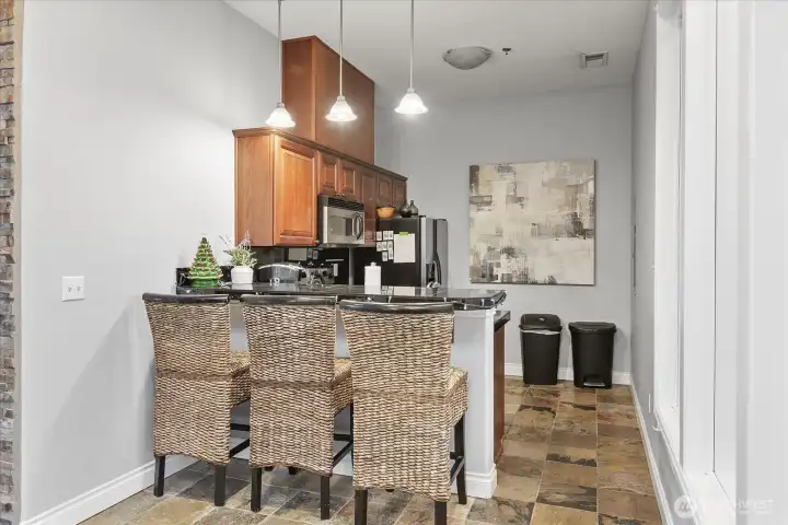 Small kitchen for serving dishes