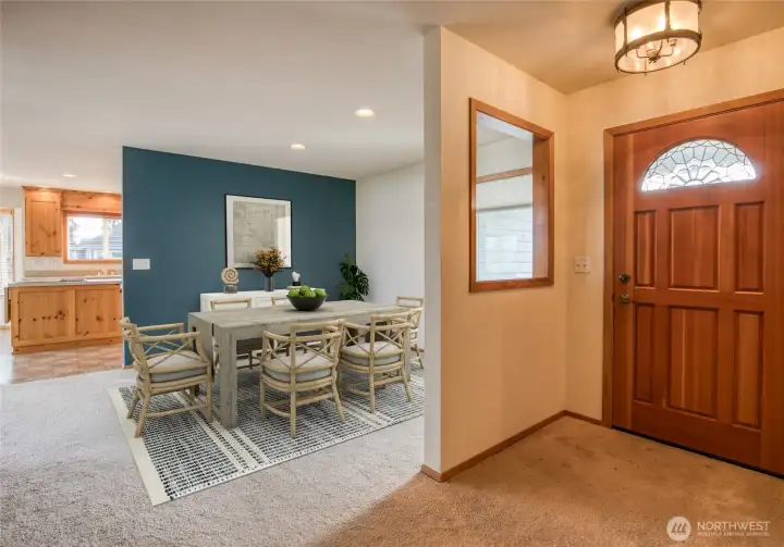 Dining room & Entryway, virtually staged