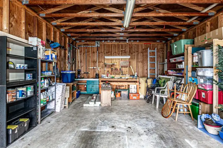 Extra Large Garage with Shop space
