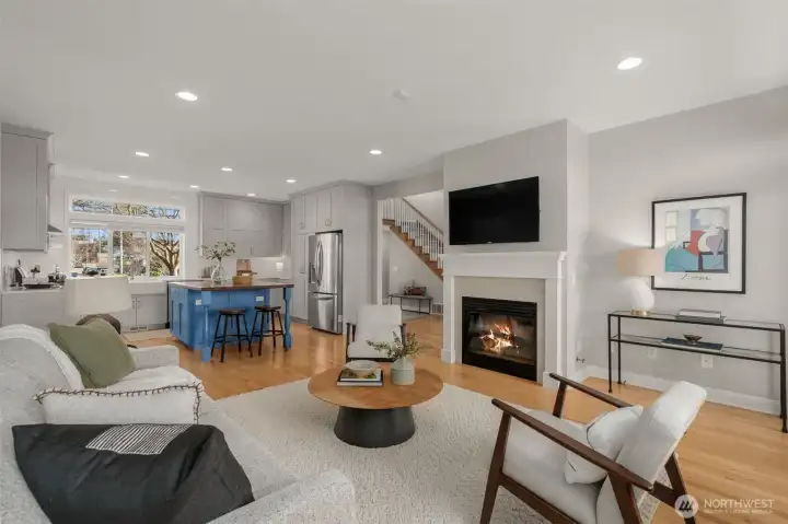 Great room connected to kitchen