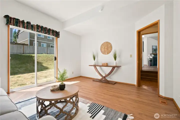 Main Floor - Large 12x13 Den/Playroom/Media Room or flexible space for visiting guests.