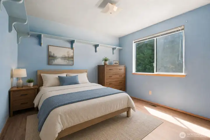 Bedroom #2 upstairs - Virtually staged