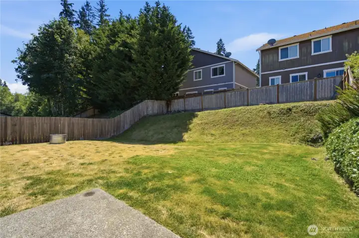 Large and Fully fenced, sunny backyard. Perfect for pets, playtime and gardening projects