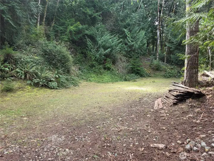 Level, private cleared building site for a cabin or RV use