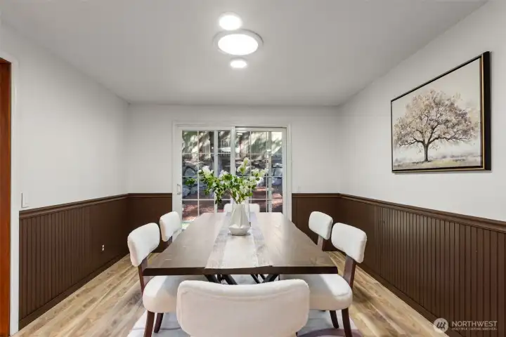 French door leads to back yard