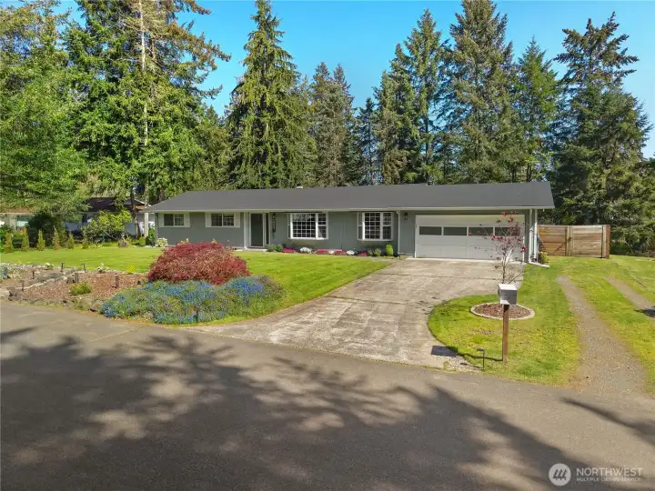 RV parking with RV gate towards right of driveway.