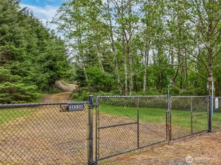 Private, fenced setting along the Willapa Bay in Ocean Park, Washington.