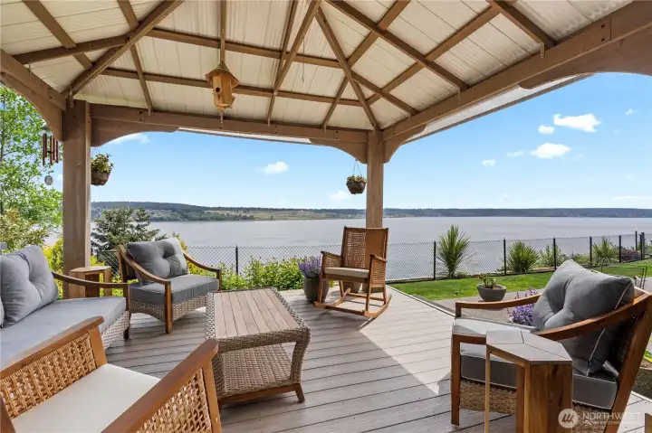One of 2 covered deck areas