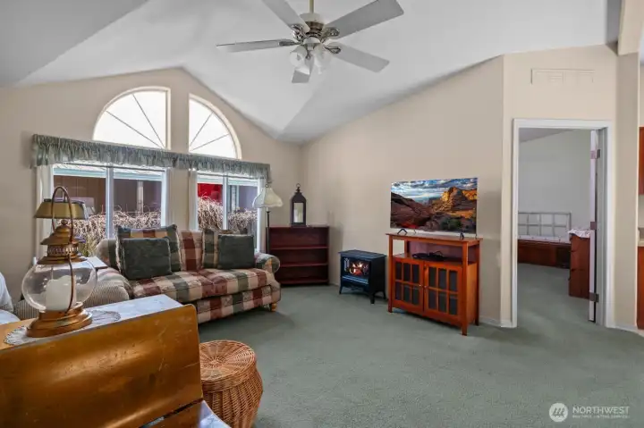 Entry to primary bedroom off main living area