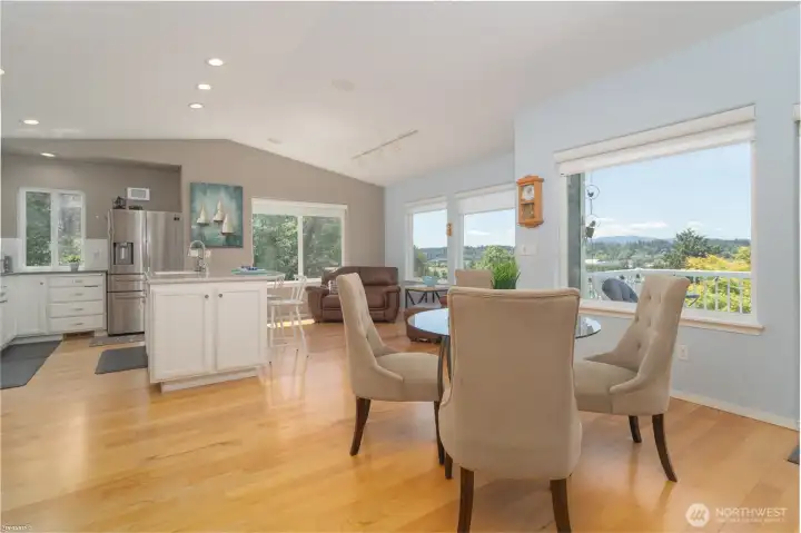 Dining and kitchen area with great views!