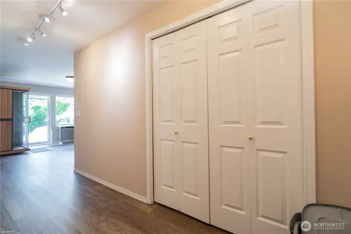 Looking towards the downstairs living with Laminated floors!