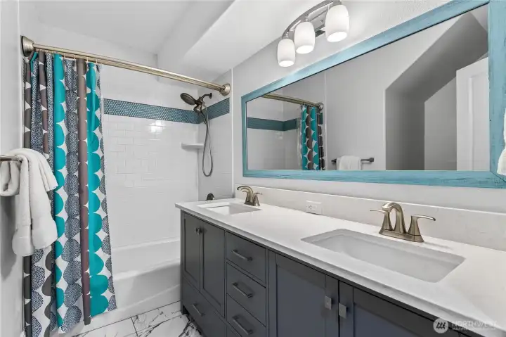 Updated downstairs bathroom.