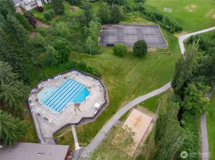 Sudden Valley main pool, sport courts and playgroound.