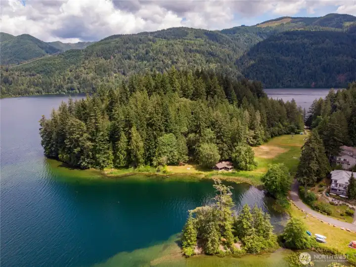 Five total lake front beaches along Lake Whatcom.
